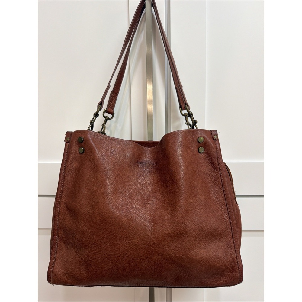 American Leather Co. Lenox Satchel – Brown Triple Entry Leather Handbag
